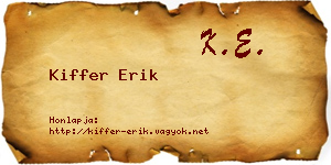 Kiffer Erik névjegykártya
