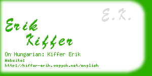 erik kiffer business card